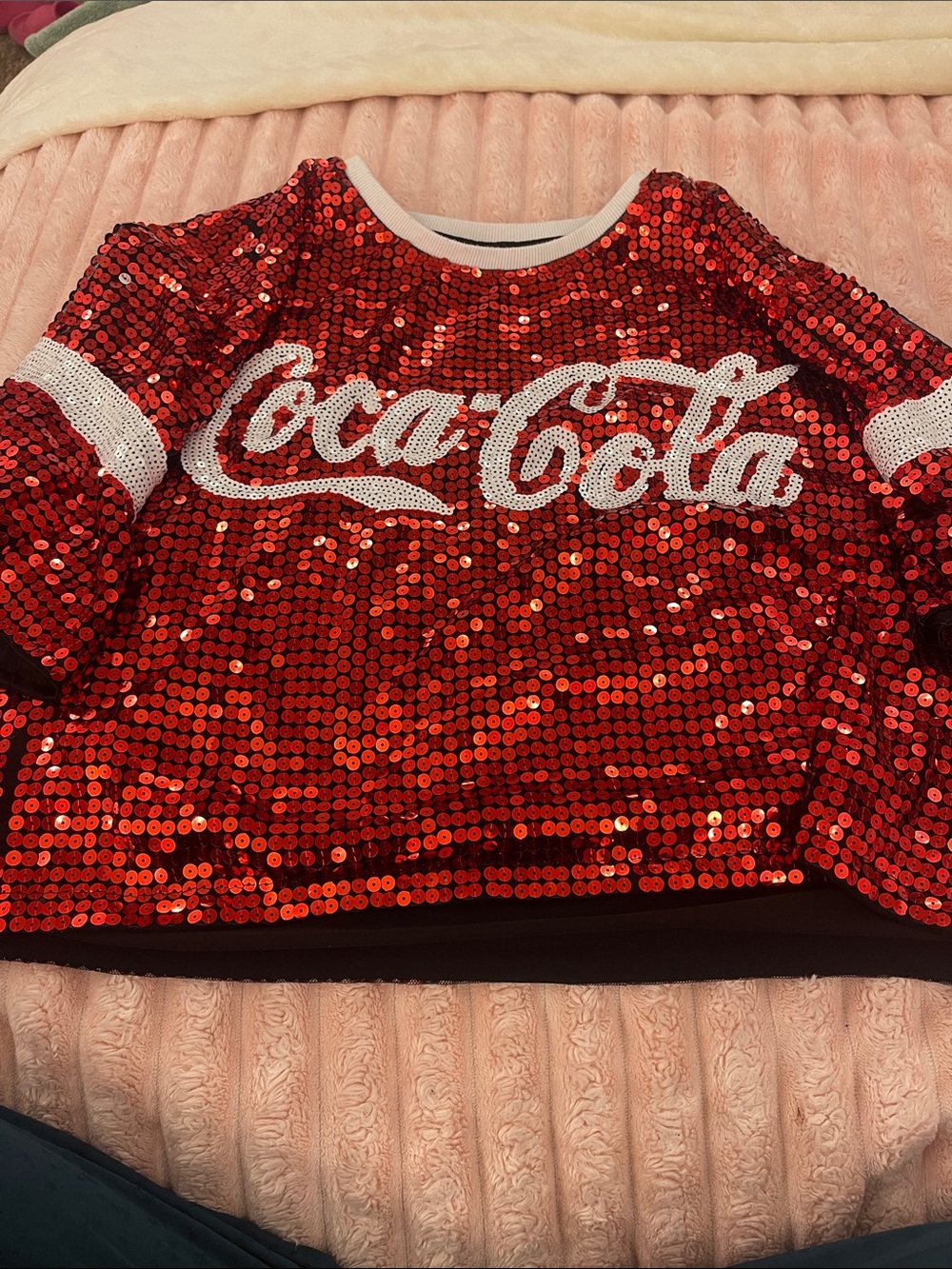Coca-Cola Red Sequin Logo Top with White Script